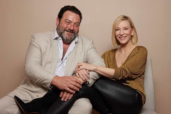 Cate Blanchett poseert voor fotografen bij aankomst bij de première van de film 'Rumours' tijdens het London Film Festival op zondag 13 oktober 2024 in Londen. (Foto door Scott A Garfitt/Invision/AP)