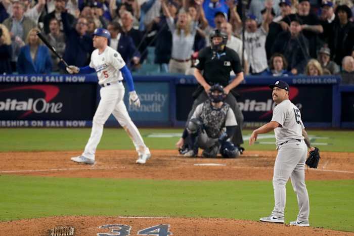 Cortes is bereid zijn elleboog op te offeren om te gooien in de World Series en geeft de winnende grand slam op