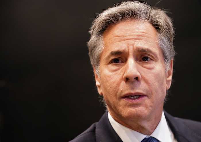 De Amerikaanse minister van Buitenlandse Zaken Antony Blinken ontmoet de Jordaanse minister van Buitenlandse Zaken Ayman Safadi in Londen, Groot-Brittannië, vrijdag 25 oktober 2024. (Nathan Howard/Pool-foto via AP)