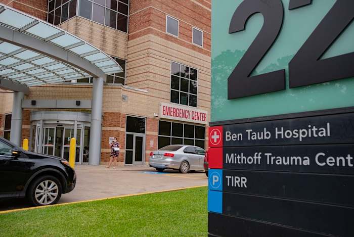 De alarmcentrale in het Ben Taub Ziekenhuis in het Texas Medical Center in Houston op 26 juni 2020.
