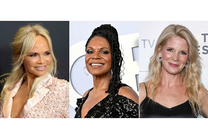 Deze combinatie van afbeeldingen toont acteurs, van links naar rechts, Kristin Chenoweth, Audra McDonald en Kelli O'Hara, die maandag zullen deelnemen aan een campagnebijeenkomst in New York voor de Democratische presidentskandidaat vice-president Kamala Harris. (AP-foto)