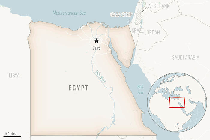 Dit is een locatiekaart voor Egypte met als hoofdstad Caïro. (AP-foto)