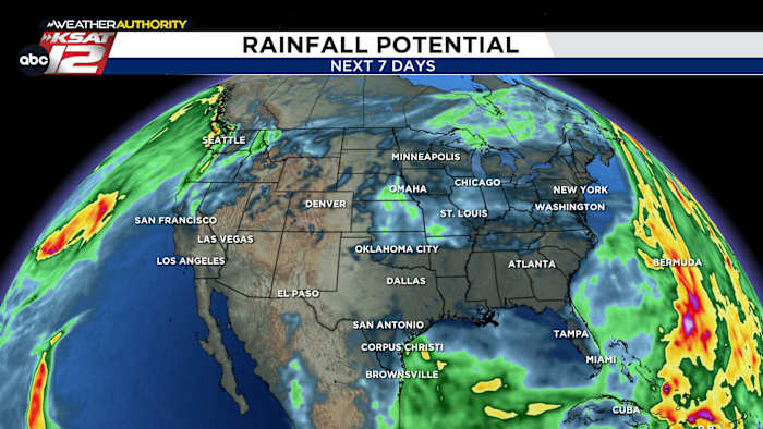 Regenvoorspelling voor 7 dagen