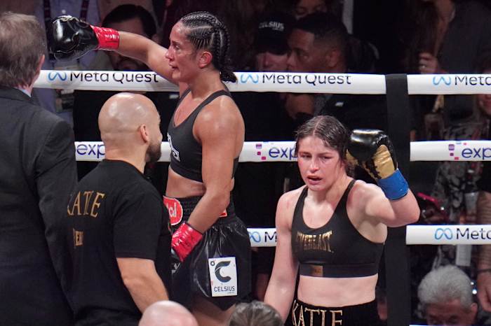 Katie Taylor verslaat Amanda Serrano opnieuw in een knokpartij met een omstreden beslissing