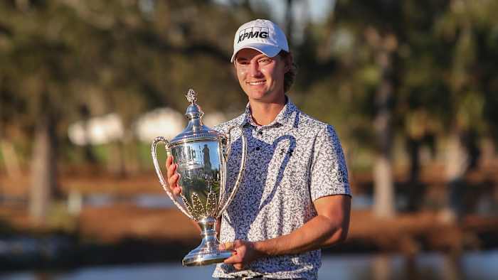Maverick McNealy maakt een birdie op de laatste hole op Sea Island en wordt uiteindelijk PGA Tour-winnaar