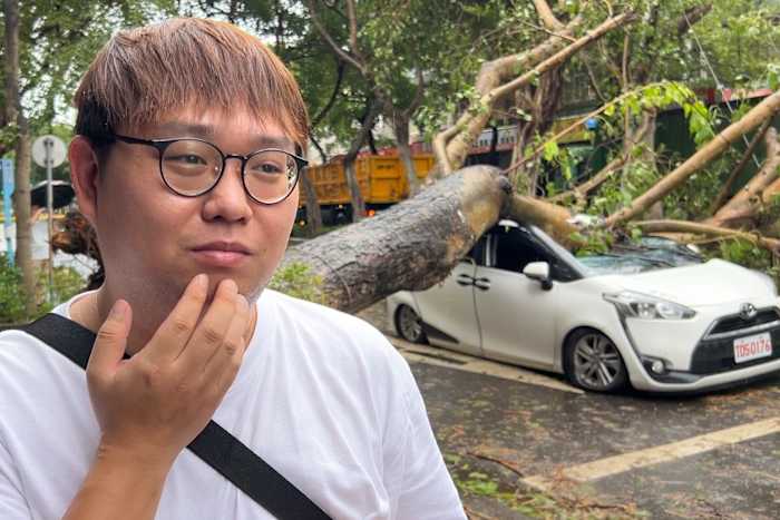 Taiwanese chauffeur vertelt over zijn ternauwernood ontsnapping tijdens tyfoon Kong-rey