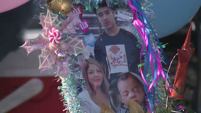 Ballonnen zweven ter nagedachtenis aan Savanah Soto, Matthew Guerra en de ongeboren baby terwijl het gezin gerechtigheid zoekt