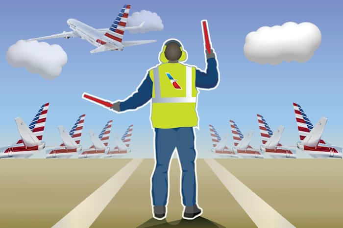 Het is zijn taak om de Amerikaanse vliegtuigen op tijd te laten vliegen