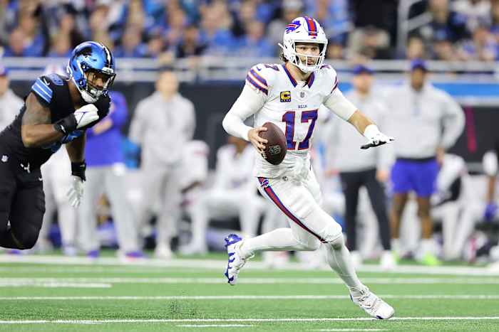 Josh Allen heeft opnieuw een grote wedstrijd om Bills naar een 48-42 overwinning te tillen, waardoor de winning streak van Lions wordt verbroken