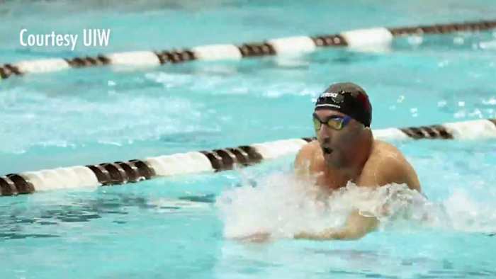 Panos Vlachogiannakos streeft ernaar UIW's eerste NCAA Division I-zwemkwalificatiewedstrijd te worden