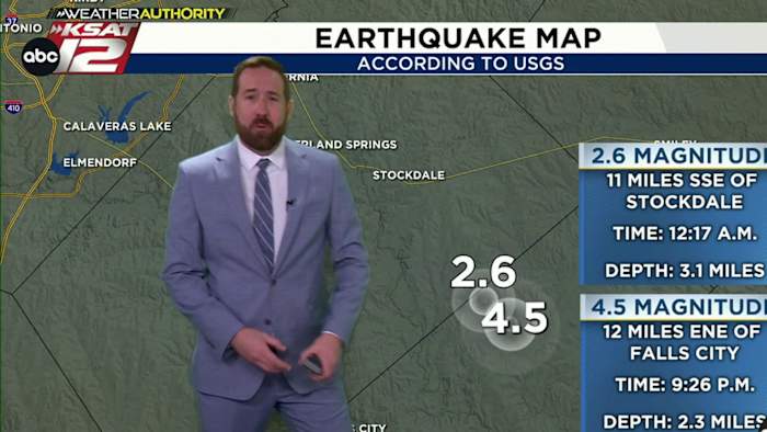 4.5, 2,6-magnitude aardbevingen rammelen 2 steden ten zuidoosten van San Antonio, zegt USGS