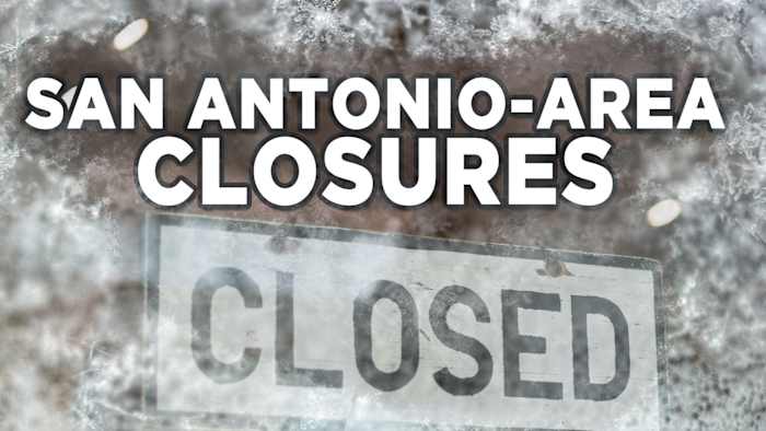 Bedrijven, medische kantoren en lokale overheden in de omgeving van San Antonio kondigen sluitingen aan vanwege winterweer