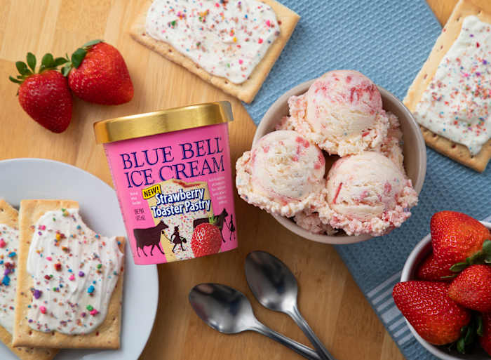 Blue Bell onthult een limited edition Strawberry Toaster Pastry-ijsje