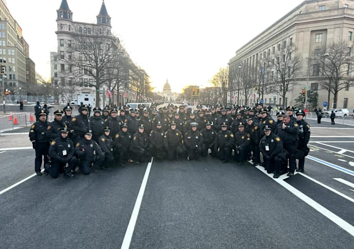 Foto's tonen SAPD-functionarissen in Washington, DC voor de inauguratie van president Donald Trump