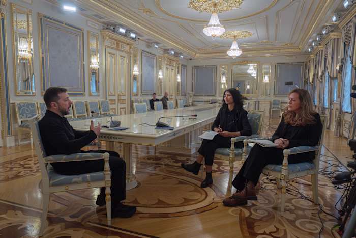 Afhaalrestaurants van het AP -interview met Zelenskyy in Oekraïne