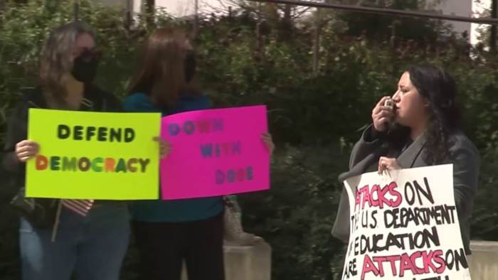 President Donald Trump, Elon Musk Doelen van '50501' protest in San Antonio