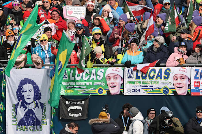 Snow Samba Pinheiro Braathen zegt 'Laten we gewoon dansen' na debuut voor Brazilië in Skiing Worlds