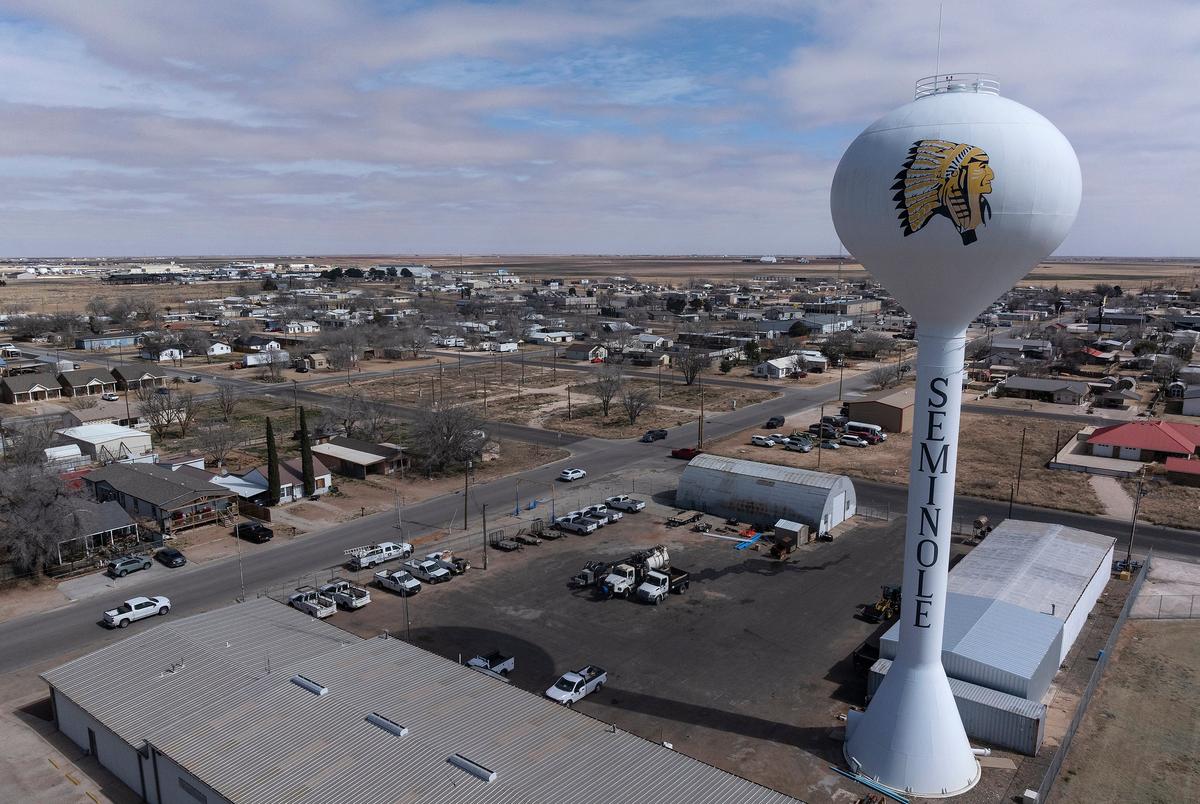 Een algemeen beeld van Seminole, Texas, donderdag 20 februari 2025. (Eli Hartman/Texas Tribune via AP)