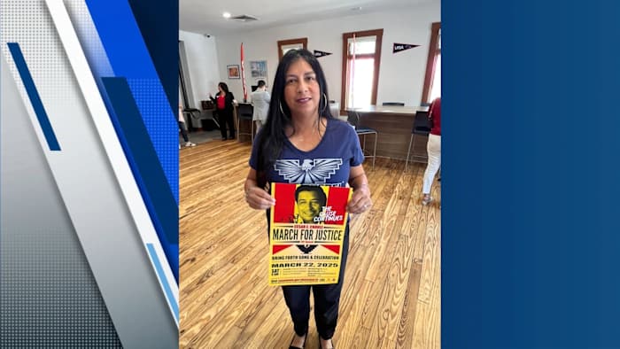 Cesar E. Chavez March for Justice Grand Marshals spreken voorafgaand aan het jaarlijkse evenement