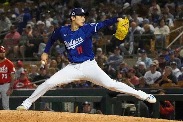 Roki Sasaki gooit 3 puntloze innings in zijn voorjaarsdebuut met de Dodgers