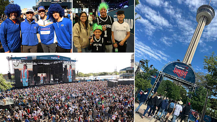 Bezienswaardigheden en geluiden van dag 3 tijdens het laatste vier weekend in San Antonio