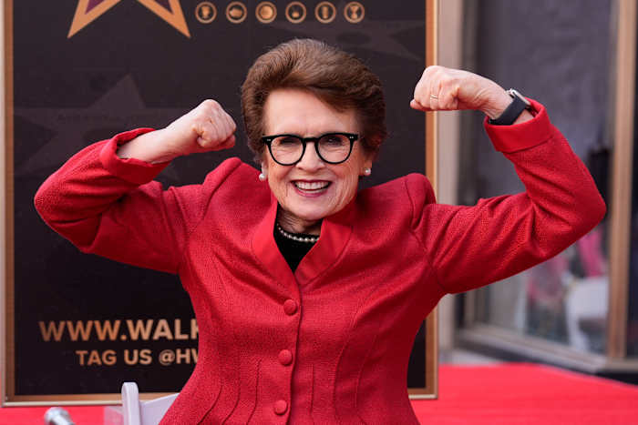 Billie Jean King Immortalized in Bronze met Star on Hollywood Walk of Fame