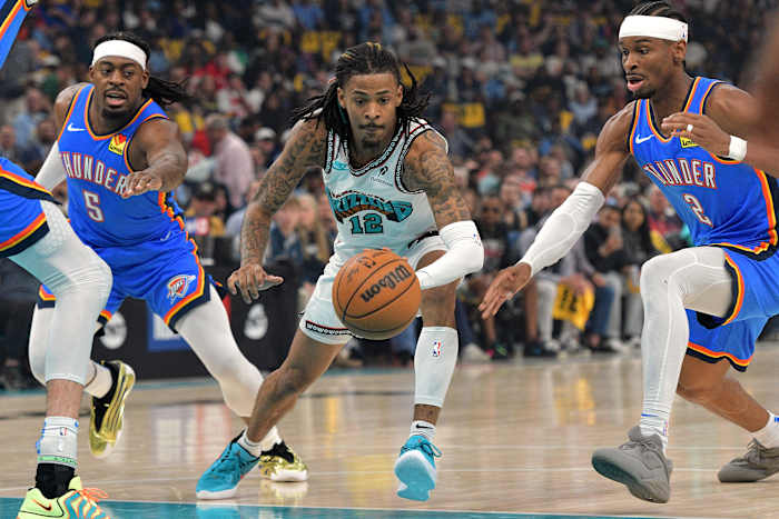 Grizzlies bewaker Ja Morant verlaat playoff Game vs Thunder met linker heupcontusie na harde herfst