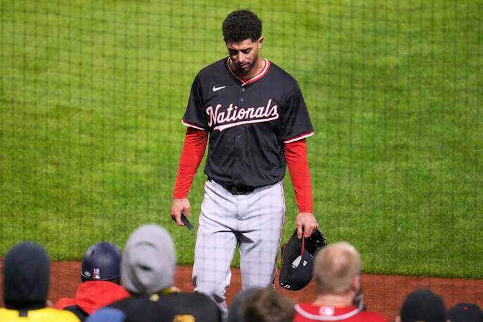 Nats -werper Jorge López heeft 3 wedstrijden geschorst voor het gooien naar Pittsburgh's Head van Andrew McCutchen