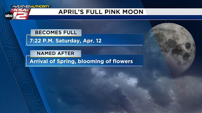 Roze maan om de lucht in Zuid -Texas in het weekend te verlichten
