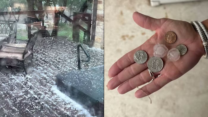 KSAT Connect -gebruikers delen foto's, video's van hagel in de omliggende gebieden van San Antonio
