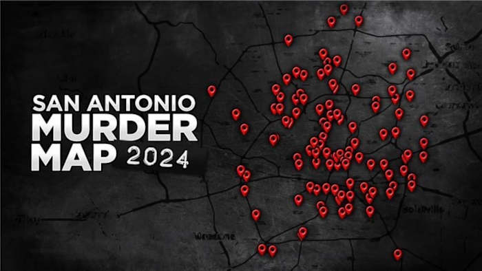 Moordkaart: zie San Antonio's 127 moorden in 2024
