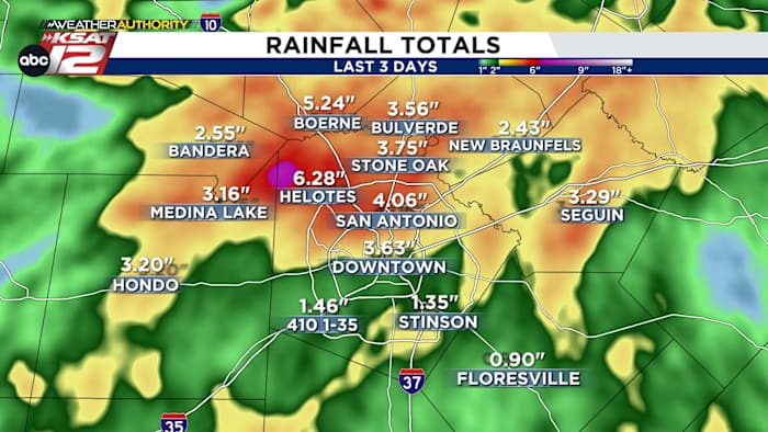 Overstroming blijft hangen na zware stormen vanmorgen in het noorden van Bexar County