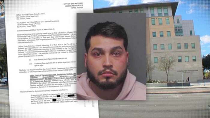 SAPD Fires Officer beschuldigd van het gooien van familielid in de trap op kerstavond