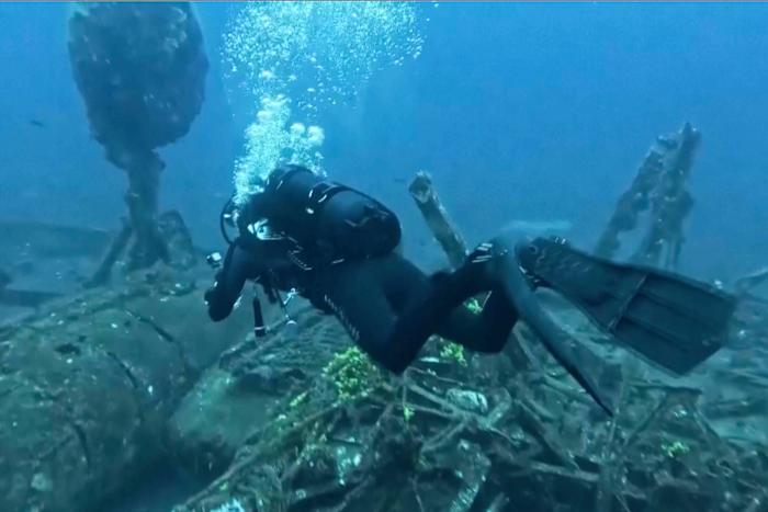 18e-eeuwse verzonken boot ontdekt door toeval onder zee in de beroemde stad Dubrovnik van Kroatië