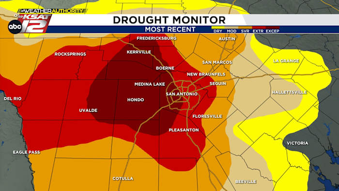 Amerikaanse droogtemonitor toont bescheiden verbeteringen voor San Antonio ondanks recente zware regenval