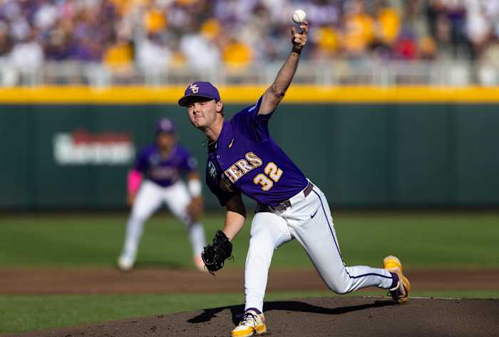 Anderson's 3-hitter tegen Coastal Carolina in CWS Finals Opener zet LSU 1 overwinning weg van de titel