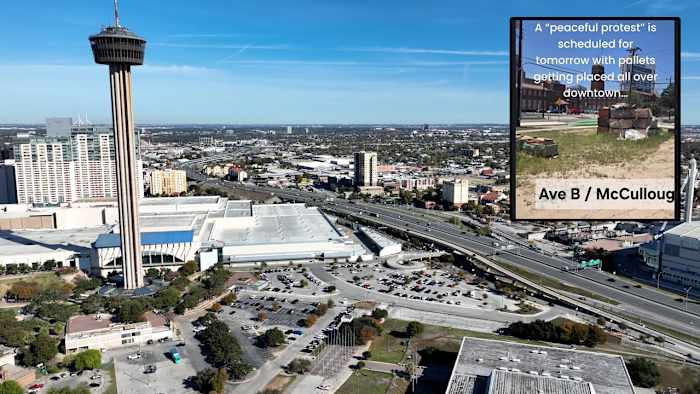 De virale bakstenen foto ontkrachten die geruchten over geweld op gang bracht bij San Antonio Protesten