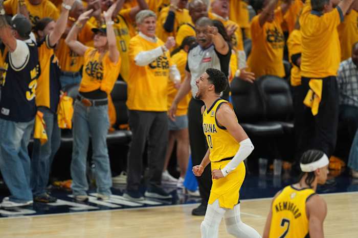 Tyrese Haliburton helpt Spark Pacers 'Game 6 te winnen op Thunder tijdens het spelen met gespannen kalf