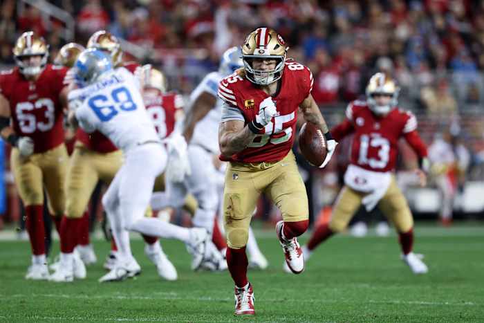 De all-round excellentie van George Kittle levert hem de eer op van het strak einde van AP-ranglijsten