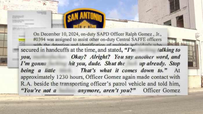 'Sluit de f --- omhoog': SAPD-officier geschorst na het trekken van het haar van de handboeien, blijkt uit records