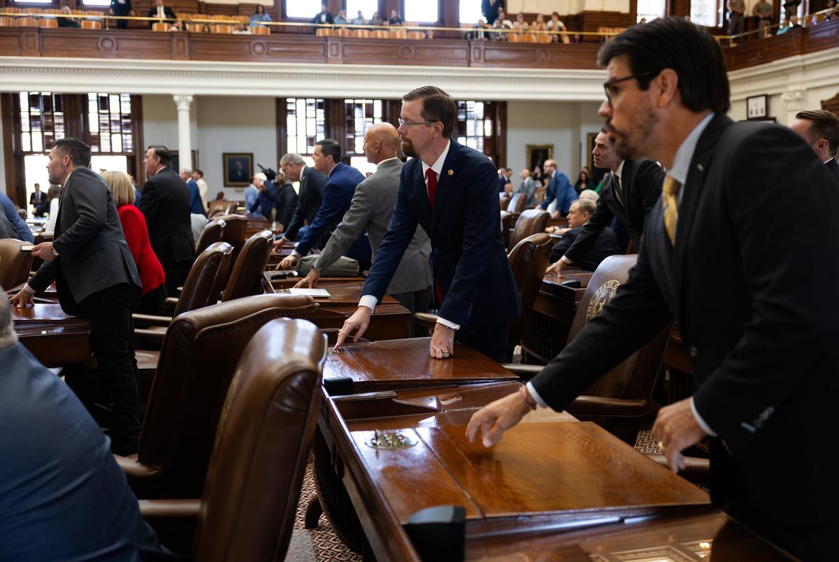 De aanwezigheid wordt op de vloer van het Texas House genomen op 18 augustus 2025, twee weken nadat Democraten tijdens het midden van de speciale sessie wegliepen.