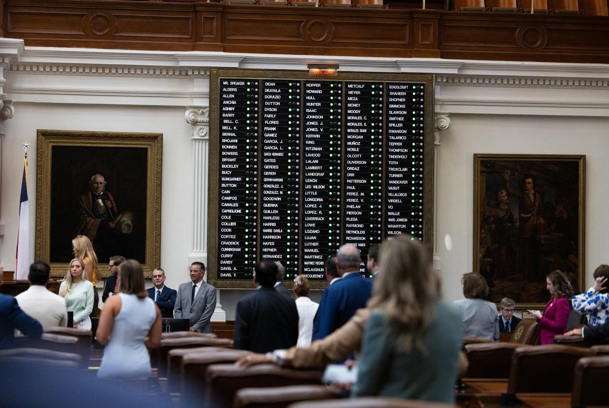 De aanwezigheid wordt op de vloer van het Texas House genomen op 18 augustus 2025, twee weken nadat Democraten tijdens het midden van de speciale sessie wegliepen.
