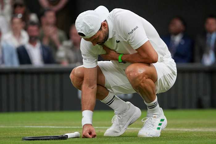 3 keer Grand Slam Semifinalist Grigor Dimitrov is uit de Amerikaanse open met een gewonde borstspier