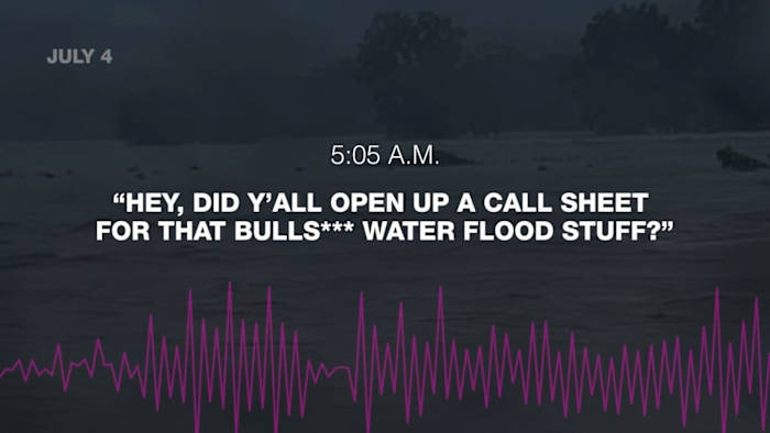 Audio: Kendall County Sheriff's plaatsvervanger verwees naar dodelijke regenval op 4 juli als 'Bull ---- Water Flood Spul'