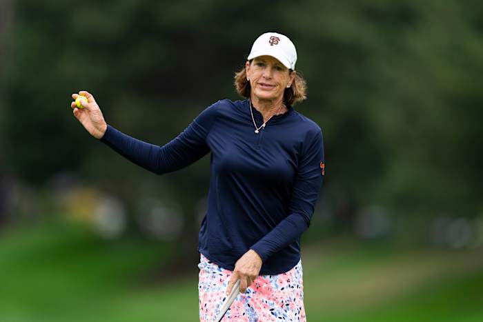 Juli Inkster wilde een afstelling voor Senior Open. Ze vestigde bijna een LPGA -record