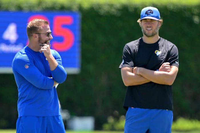 Matthew Stafford Practices met Rams in QB's eerste teamtraining van het voorseizoen