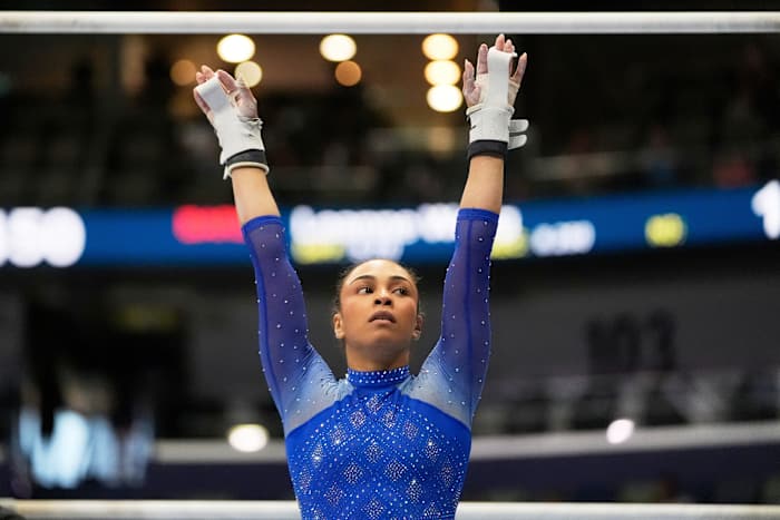 Olympian Hezly Rivera randen Leanne Wong voor overwinning op de US Gymnastics Championships