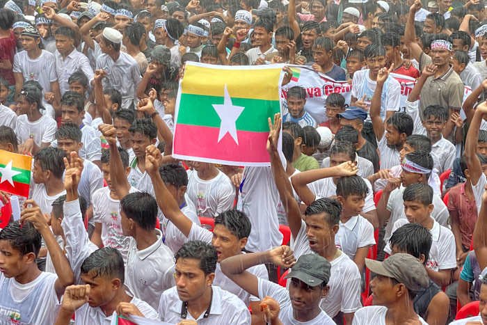 Rohingya -vluchtelingen in Bangladesh Mark Anniversary van Myanmar Exodus terwijl de conferentie wordt geopend