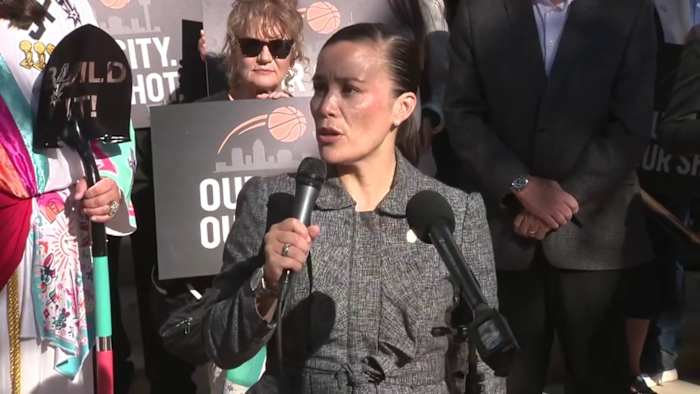 San Antonio burgemeester Gina Ortiz Jones kaacks Project Marvel Rally van prominente zakelijke leiders