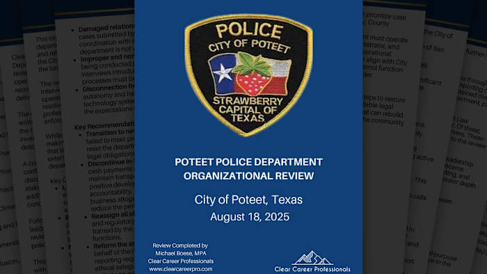 Scathing Poteet Police Review ging vooraf aan de stemming van de gemeenteraad om chief, hooggeplaatste officieren te beëindigen